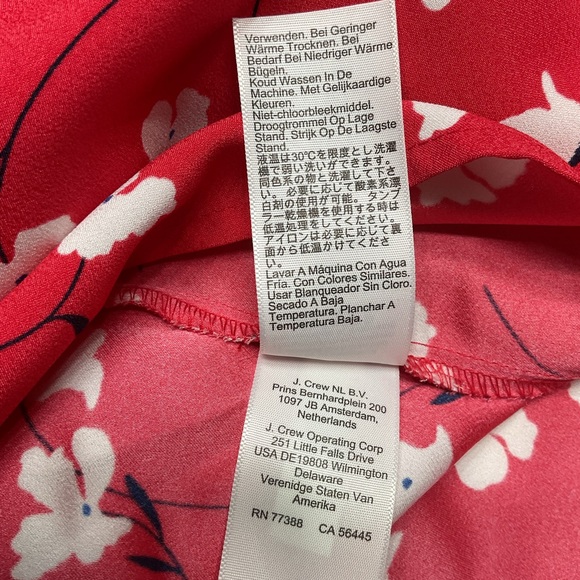 J. Crew Vibrant Red Floral Blouse - Picture 6 of 6